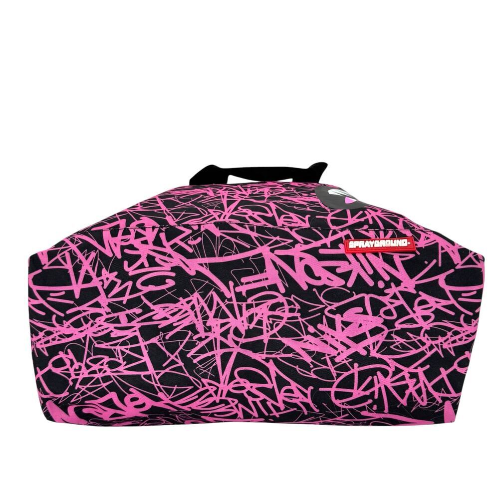 Sprayground Pink Graffiti Shark Tote Bag NWT Rare Streetwear Carryall Duffle - Picture 5 of 13